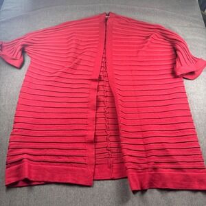 HOTTOUCH Women's Red Ribbed Knit Open Front Long Sleeve Cardigan‎ Sweater XL